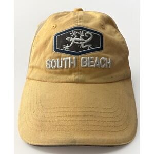 FLORIDA South BEACH Yellow Strapback Hat Baseball Cap Cotton South Athletics